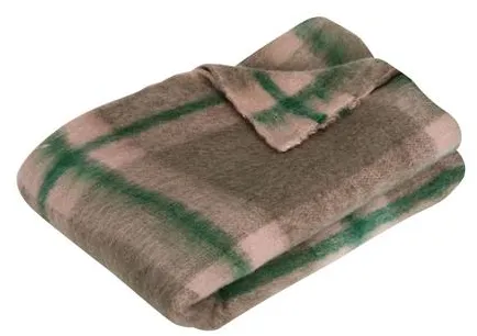 Hübsch Grid Tæppe Grøn/Lyserød